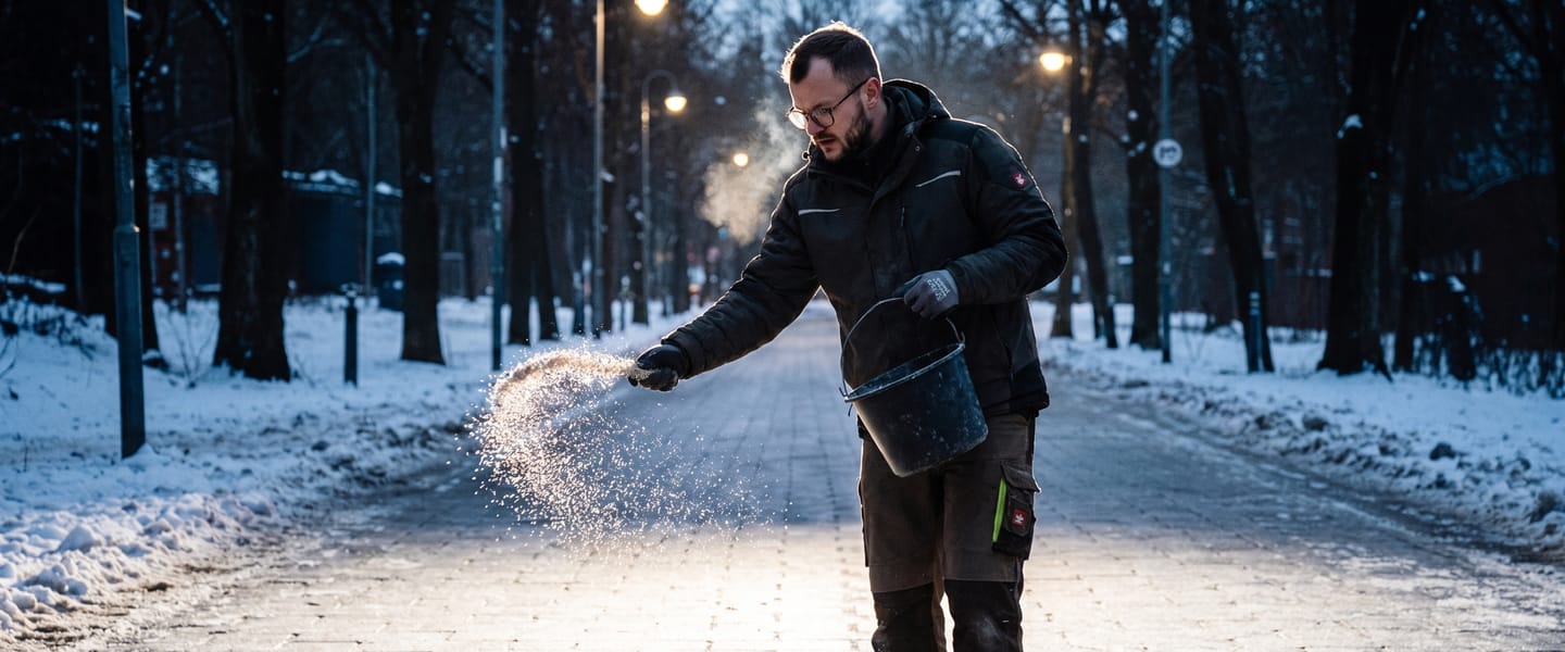 Winterdienst. Mit künstlicher Intelligenz erzeugtes Symbolbild.